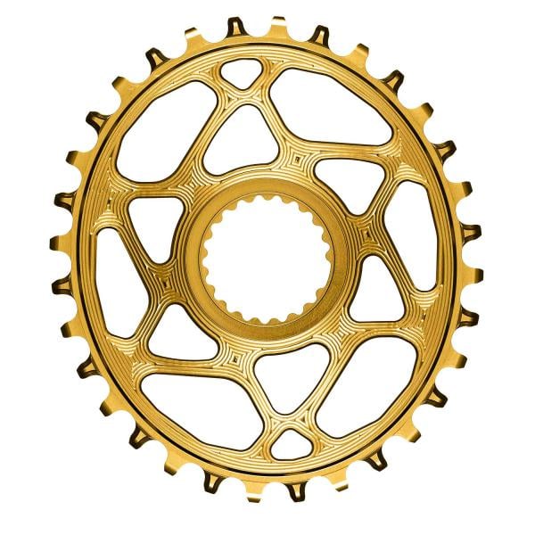ABSOLUTE BLACK PLATO OVAL SHIMANO 12V DIRECT MOUNT GOLD