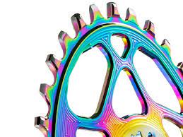 ABSOLUTE BLACK PLATO OVAL SHIMANO 12V DIRECT MOUNT RAINBOW